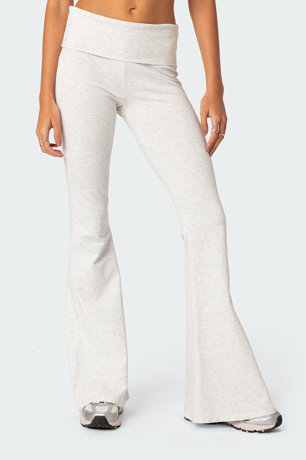 Edikted Naomi Flared Leggings Gray Melange