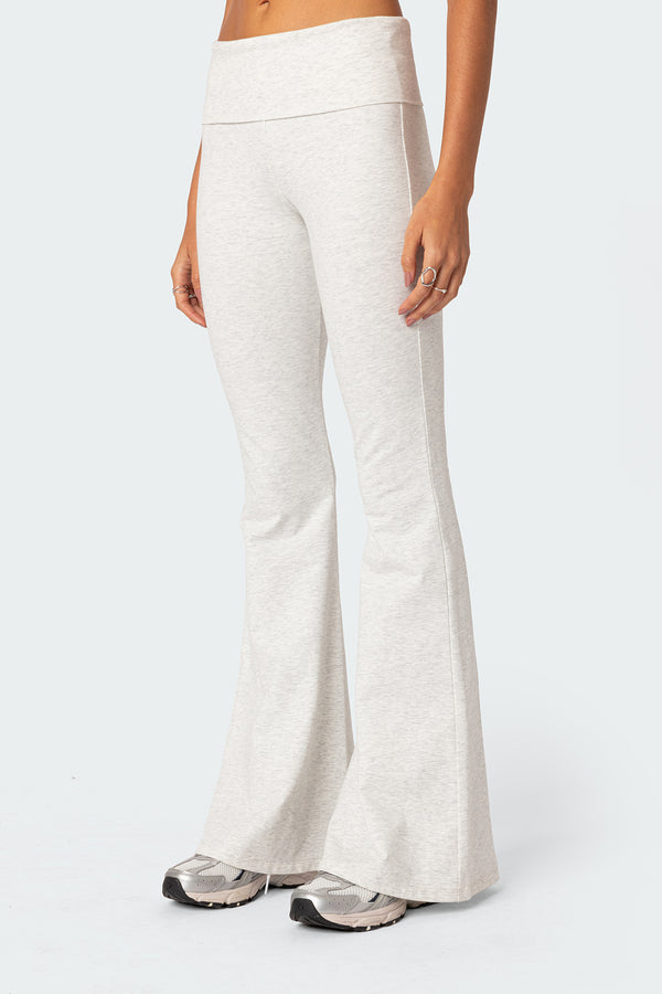 Edikted Naomi Flared Leggings Gray Melange