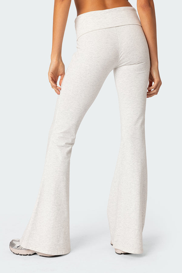 Edikted Naomi Flared Leggings Gray Melange