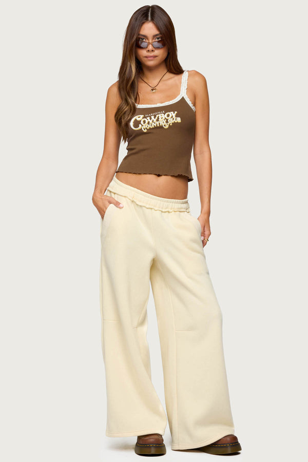 Edikted Nashville Cowboy Graphic Tank Top Brown