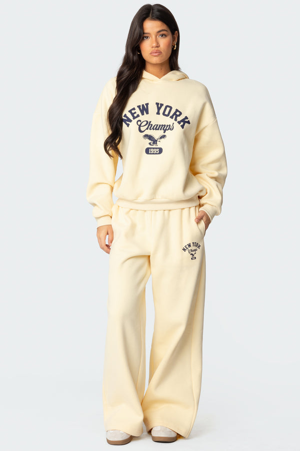 Edikted New York Champs Hoodie Yellow