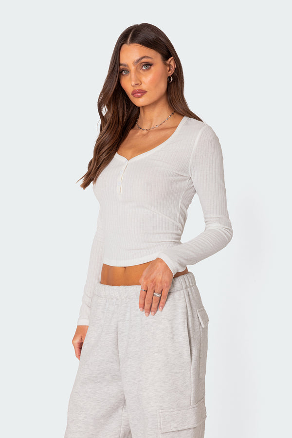 Edikted Noah Pointelle Top White