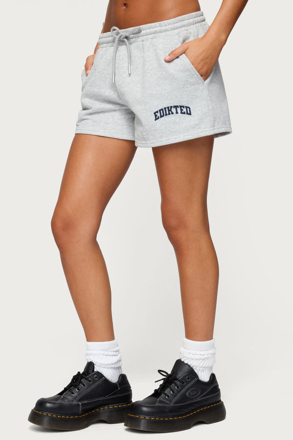 Edikted Off Duty Edikted Sweat Shorts Gray Melange