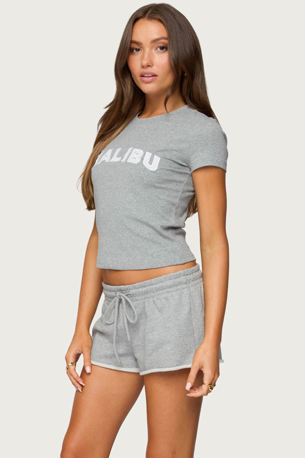 Edikted Pacific Coast T Shirt Gray Melange