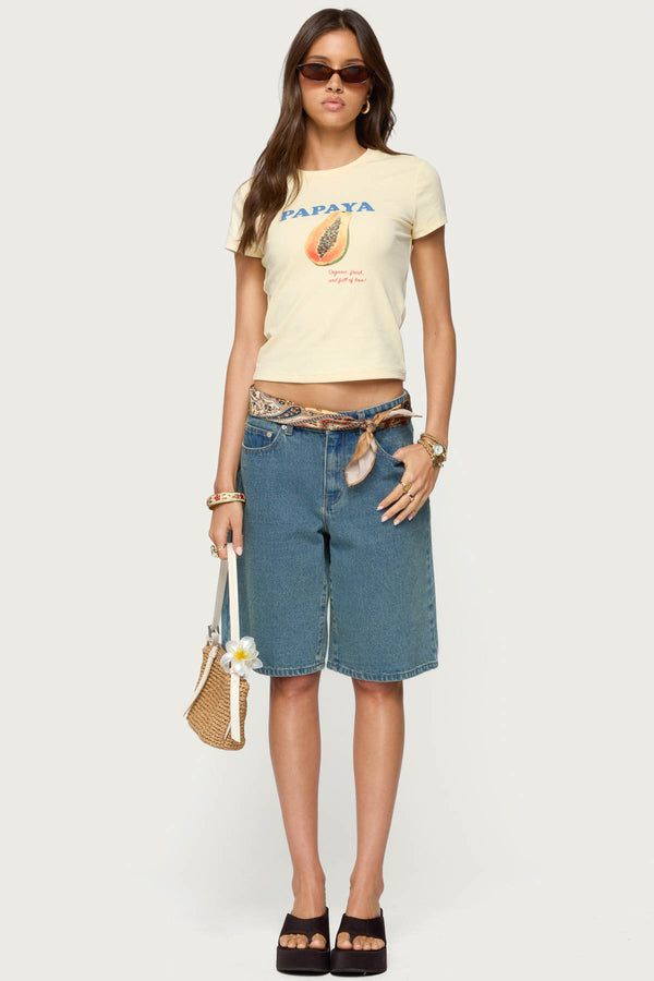 Edikted Papaya T Shirt Yellow