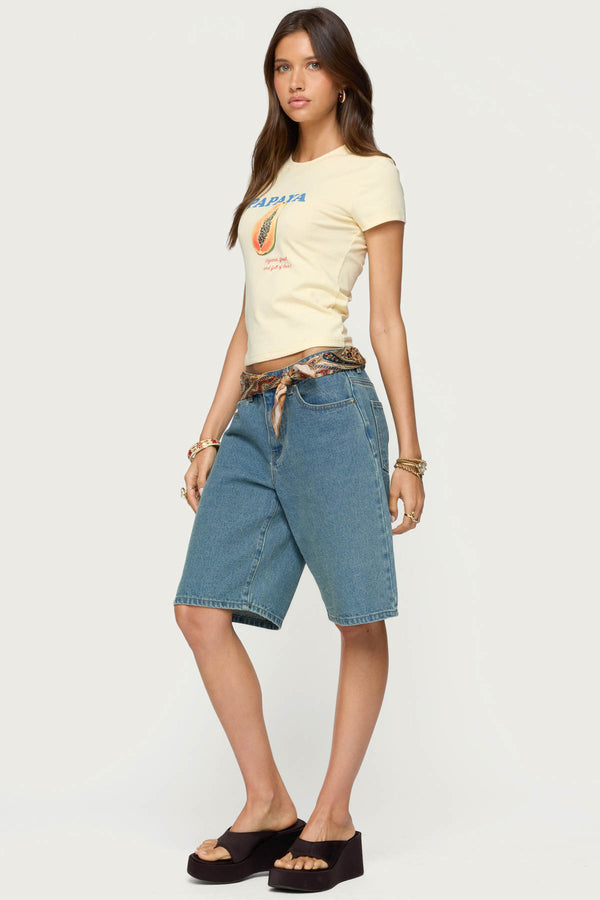 Edikted Papaya T Shirt Yellow