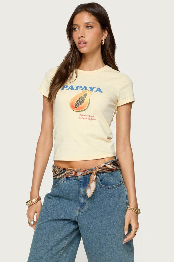 edikted Papaya T Shirt yellow