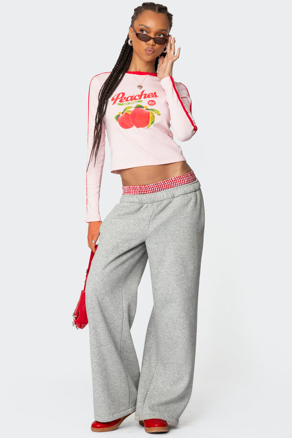 Edikted Peachy Long Sleeve T Shirt Light Pink