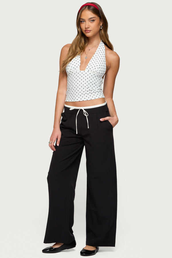 Edikted Peekaboo Drawstring Pants Black