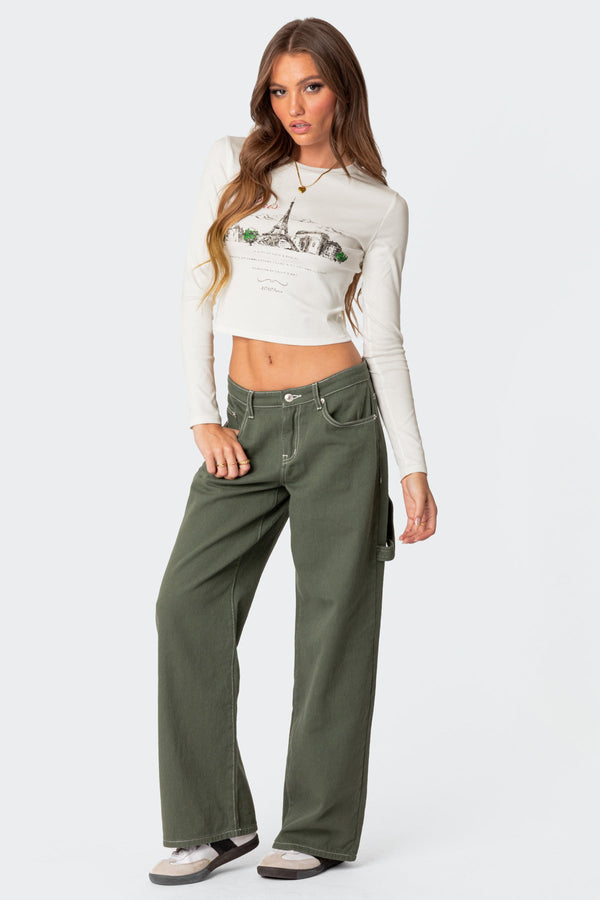 Edikted Phillipa Long Sleeve T Shirt White