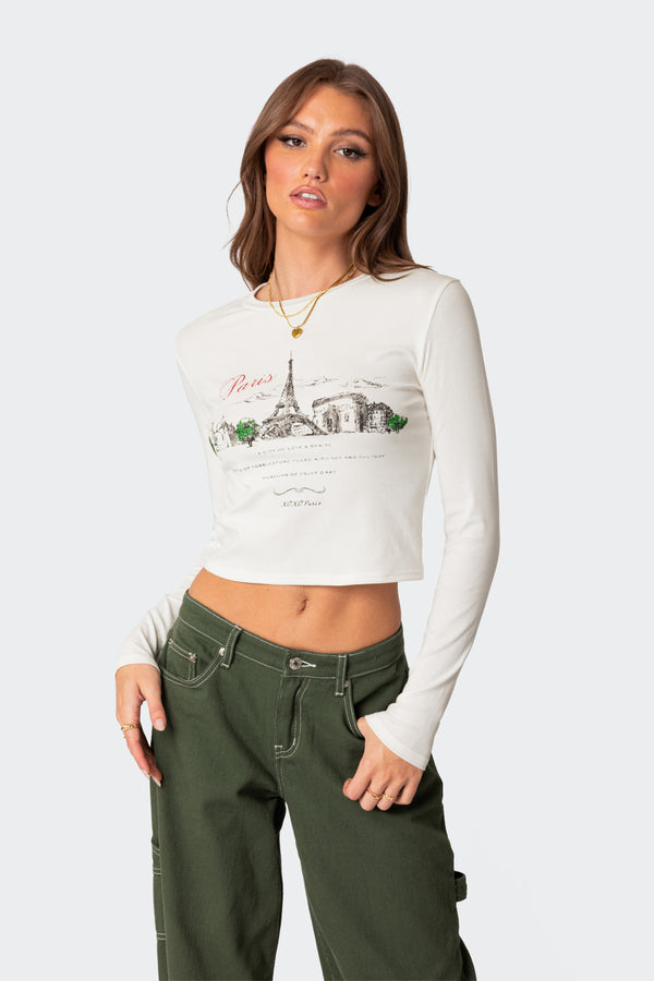 Edikted Phillipa Long Sleeve T Shirt White