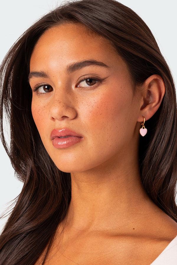 Edikted Pinky Heart Earrings Gold