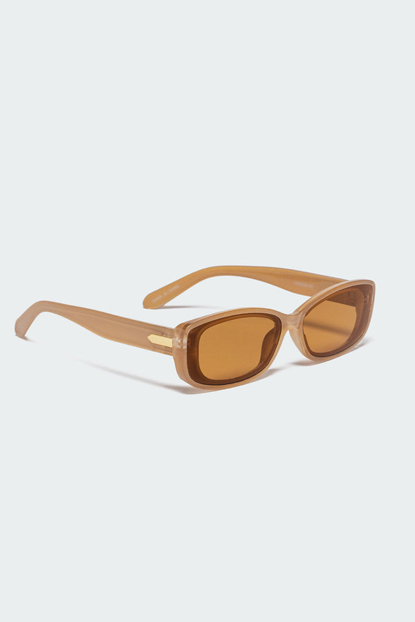 Edikted Posie Rectangle Glasses Nude
