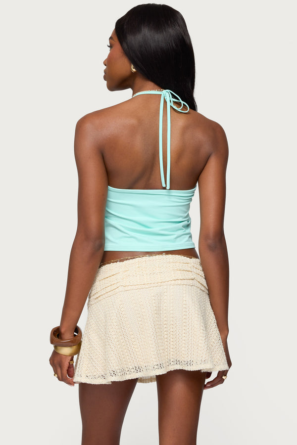 Edikted Radley Bead Halter Top Aqua