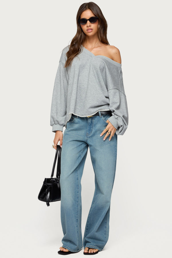 edikted Raelynn Washed Low Rise Jeans tinted denim