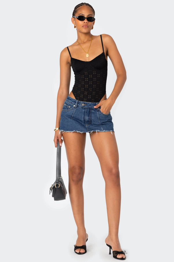 Edikted Raven Cupped Eyelet Bodysuit Black
