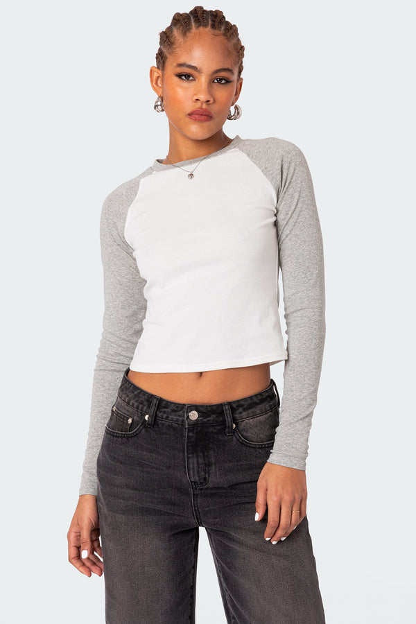 edikted Raya Long Sleeve T Shirt white