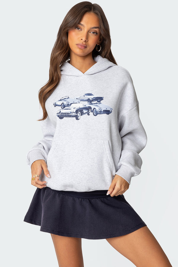 edikted Retro Rides Hoodie gray melange