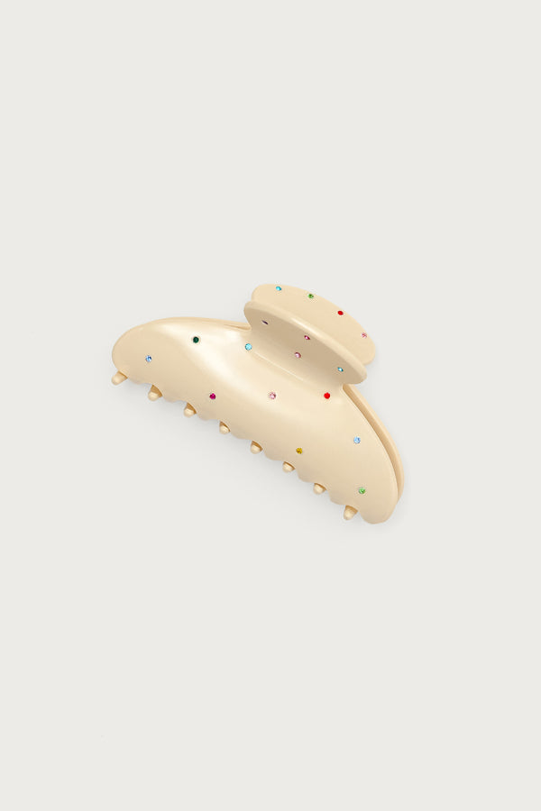 Edikted Rhinestone Claw Clip Ivory