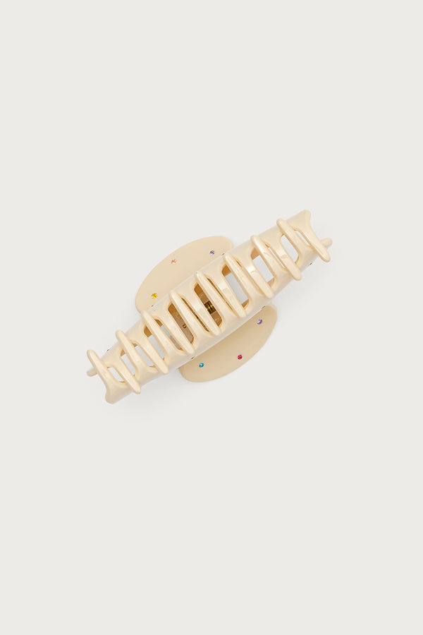 Edikted Rhinestone Claw Clip Ivory