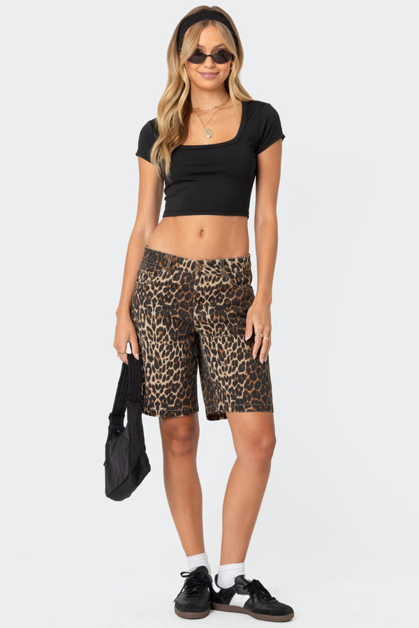 Edikted Ricki Cropped T Shirt Black
