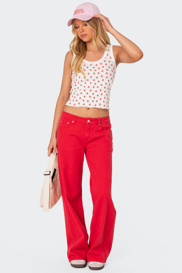 edikted Roman Low Rise Slouchy Jeans red