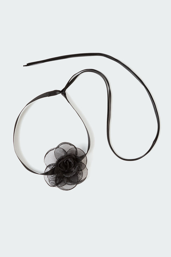 Edikted Rosy Flower Choker Black