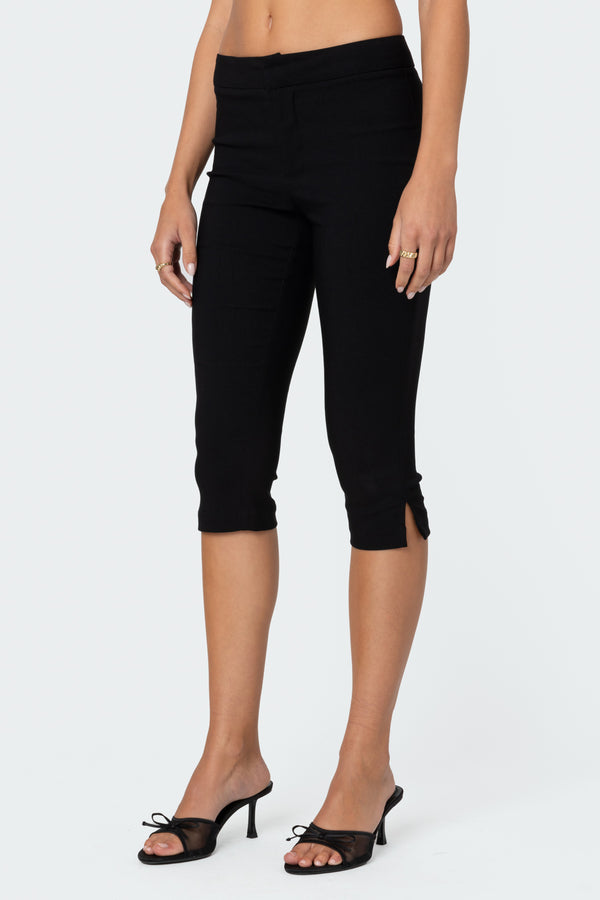 Edikted Sarafina Capri Pants Black
