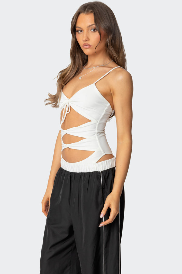 Edikted Serene Cut Out Bodysuit White