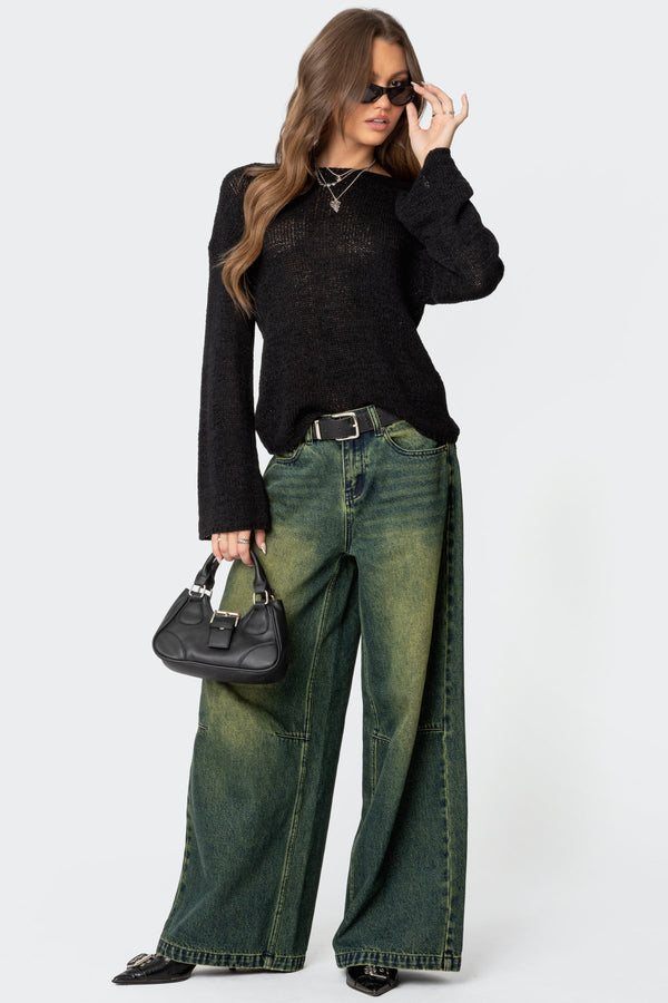 edikted Shawn Washed Low Rise Jeans blue washed
