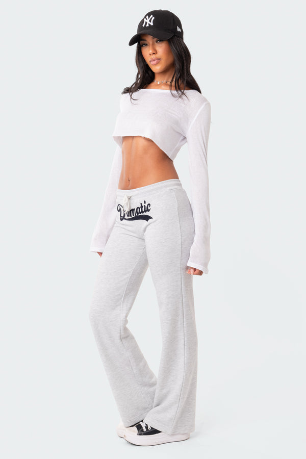 Edikted Sheer Raw Hem Crop Top White