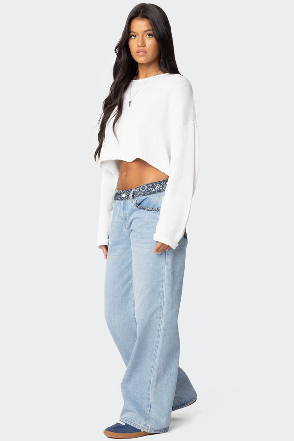 Edikted Shyrah Oversized Knit Top White