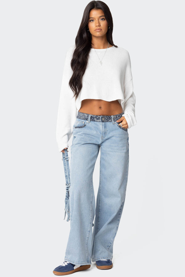 Edikted Shyrah Oversized Knit Top White