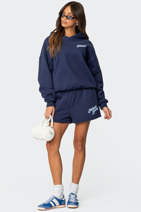 Edikted So Sporty Hoodie Navy