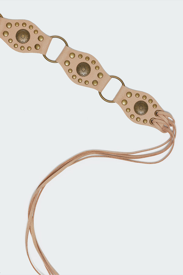 Edikted Suede Western Belt Tan