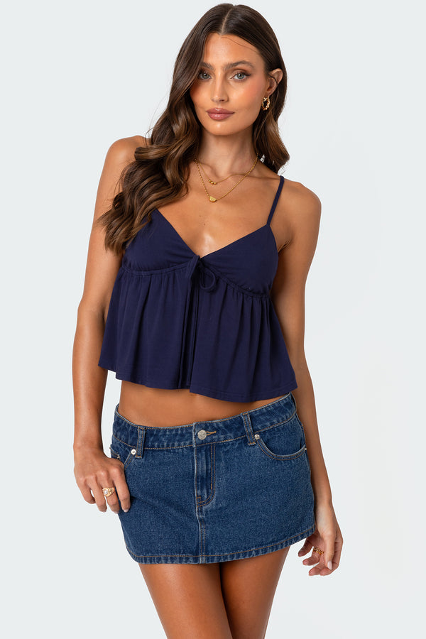 edikted Sunrise Babydoll Tank Top navy