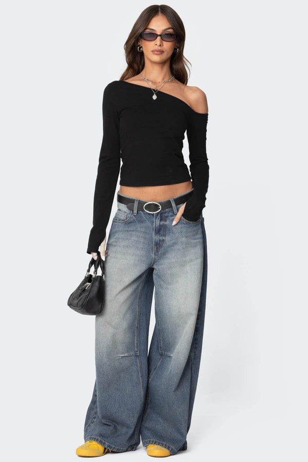 Edikted Swan Asymmetric Top Black