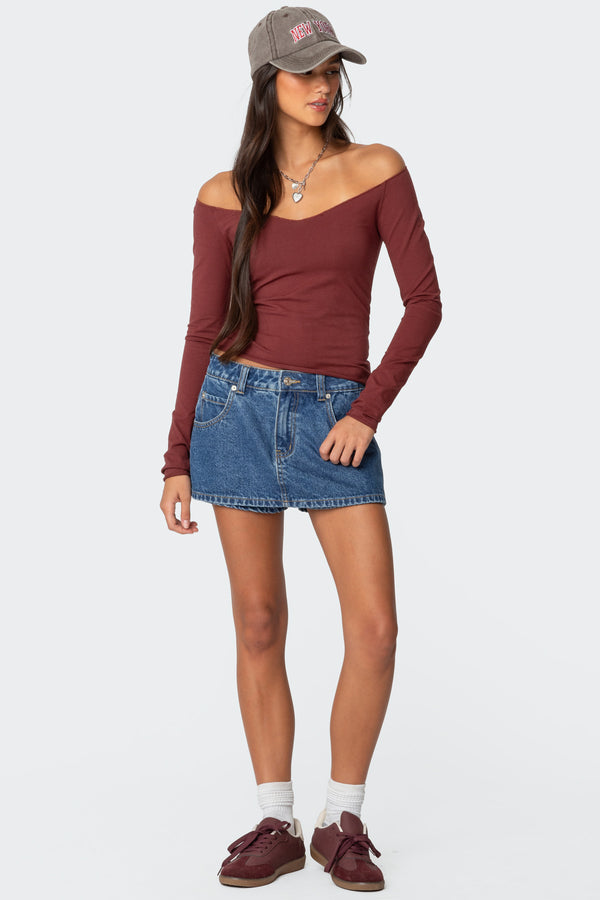 Edikted Talia Micro Skort Dark Blue
