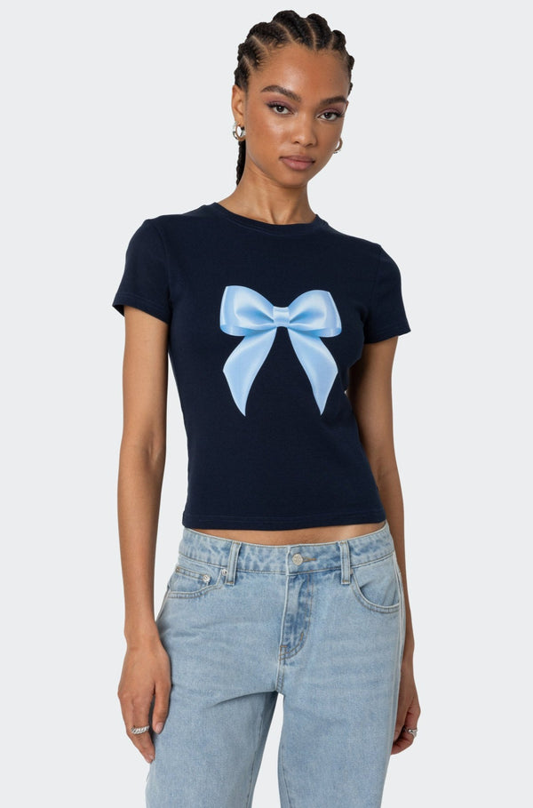 edikted Tied Up T Shirt navy