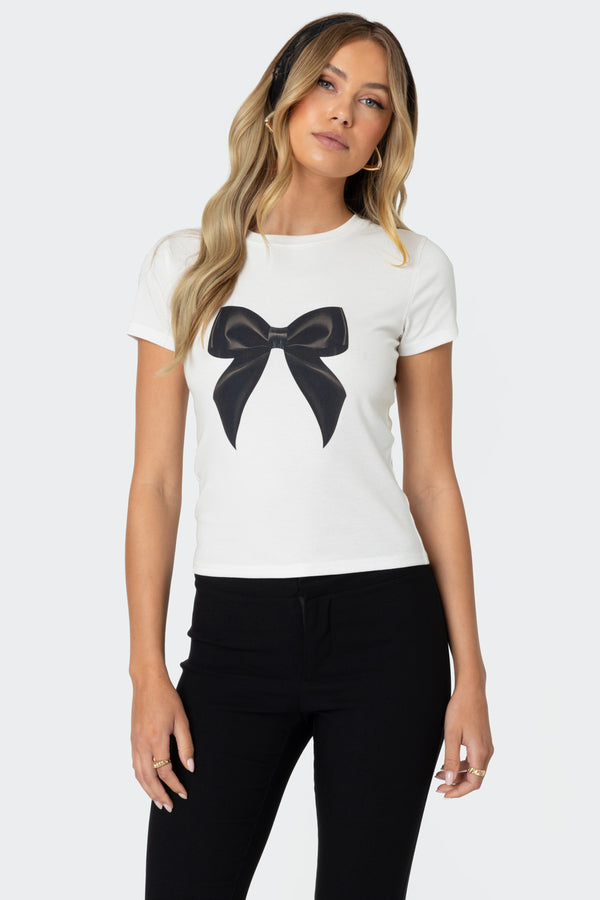 edikted Tied Up T Shirt white