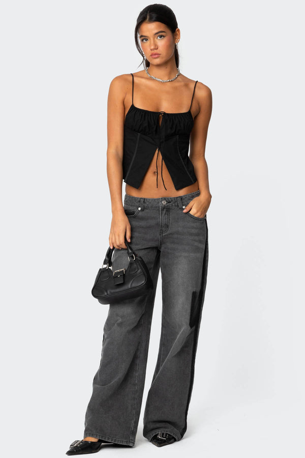 Edikted Trinitie Poplin Corset Black