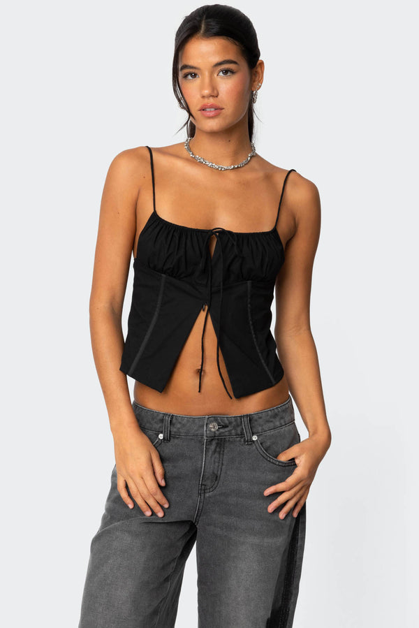edikted Trinitie Poplin Corset black