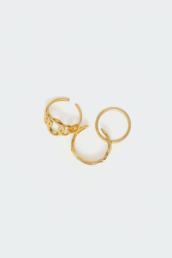 Edikted Triplet Ring Pack Gold
