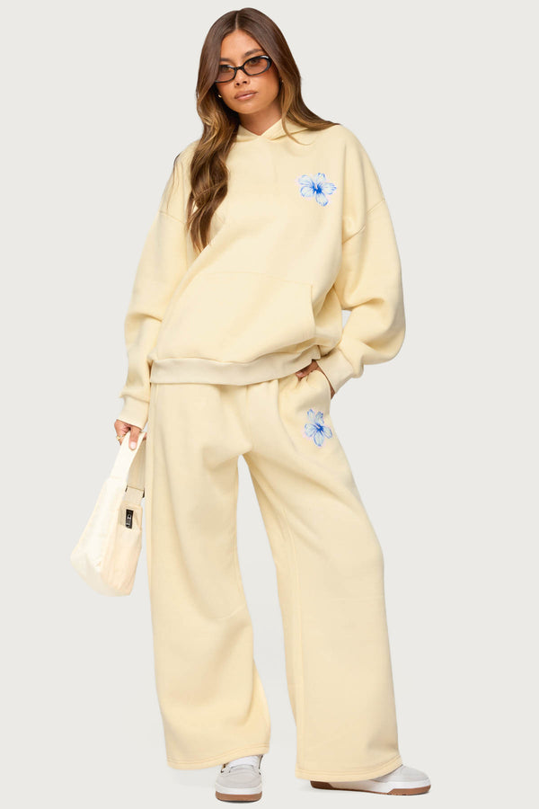 Edikted Tropical Bloom Hoodie Yellow
