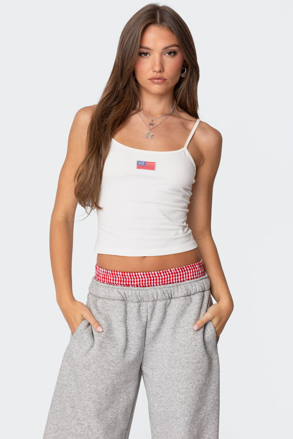 edikted USA Tank Top white