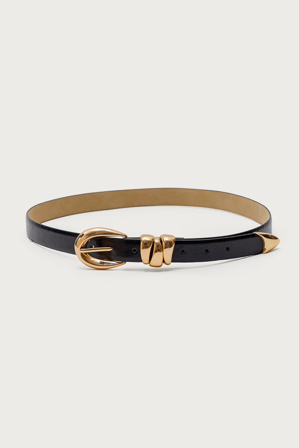Edikted Venus Faux Leather Belt Black