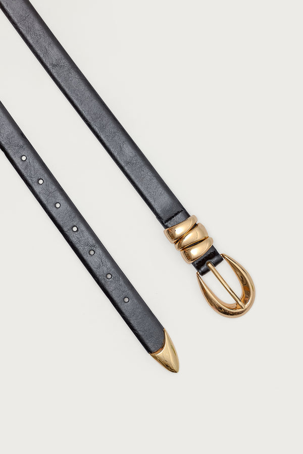 Edikted Venus Faux Leather Belt Black