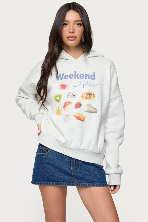 edikted Weekend Reset Hoodie gray melange
