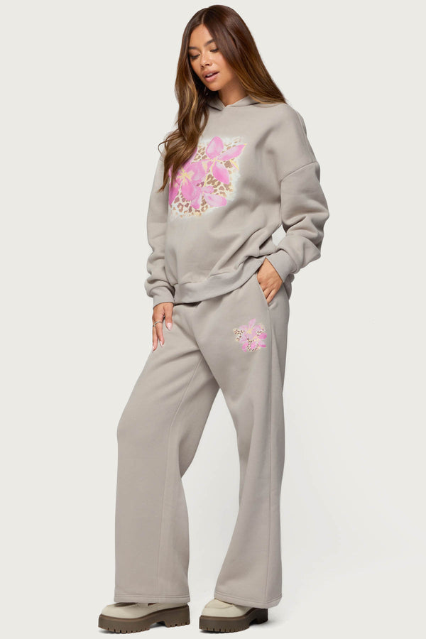 Edikted Wild Petal Hoodie Beige