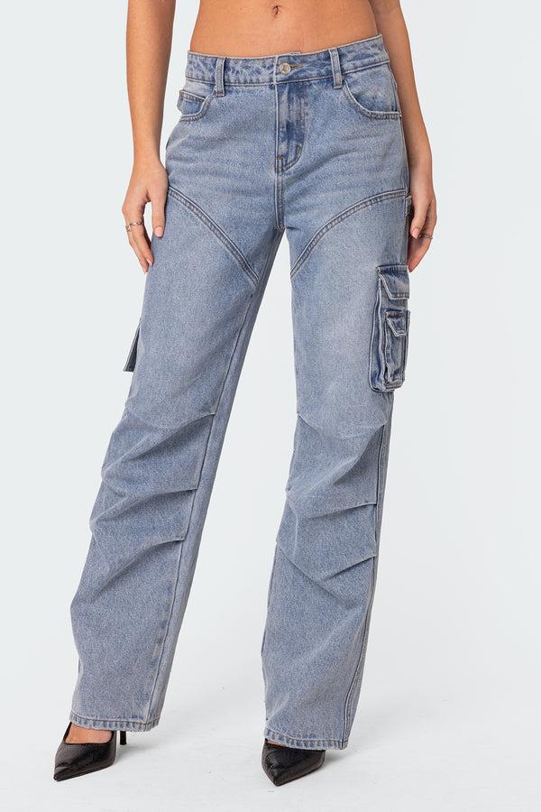 Edikted Winslow Cargo Jeans Light Blue